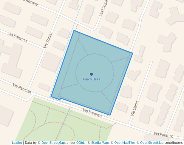 walking in Parco Ussa map in Brescia