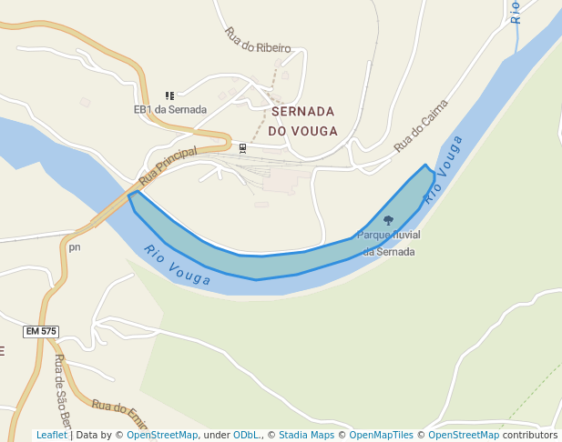 walking in Parque fluvial da Sernada map in Albergaria-a-Velha