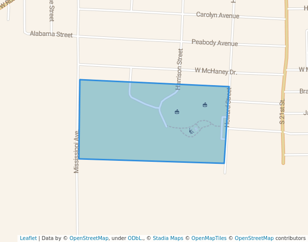 walking in Cypress Park map in Blytheville