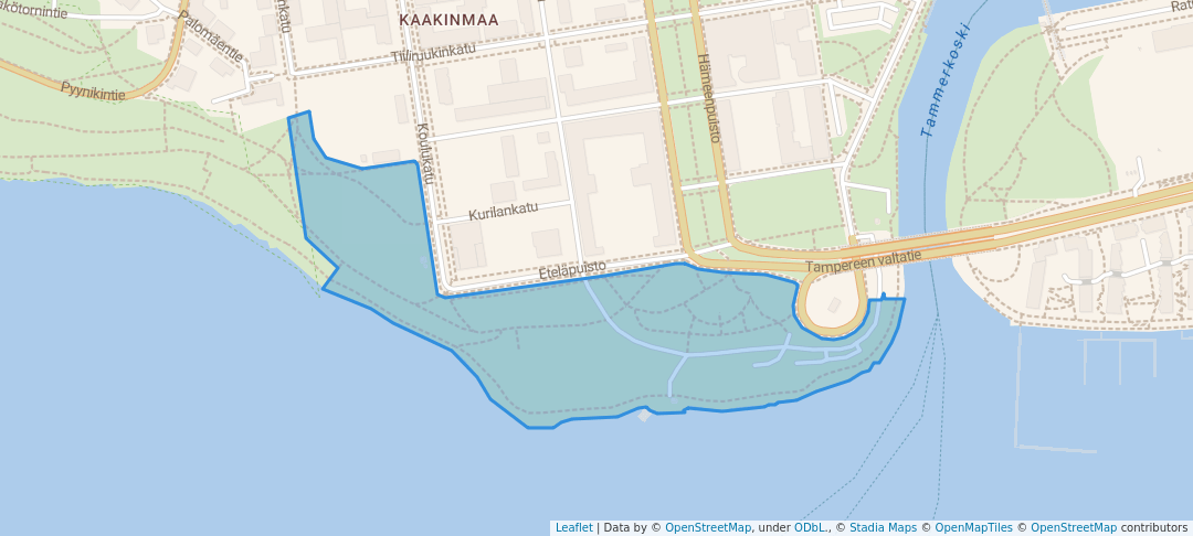 walking in Southern Park map in Tampere