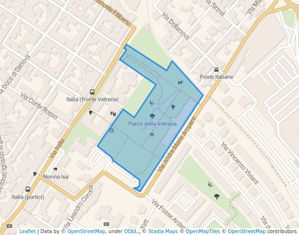 walking in Parco della Vetreria map in Cagliari