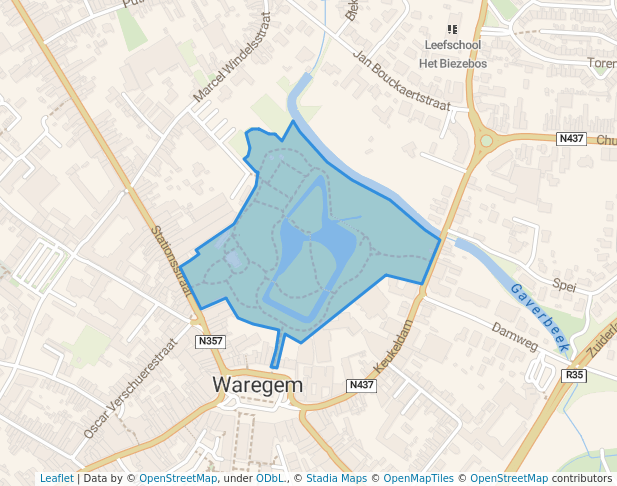 Park Baron Casier in Waregem | Map and Routes