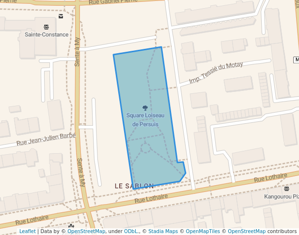 walking in Square Loiseau de Persuis map in Metz