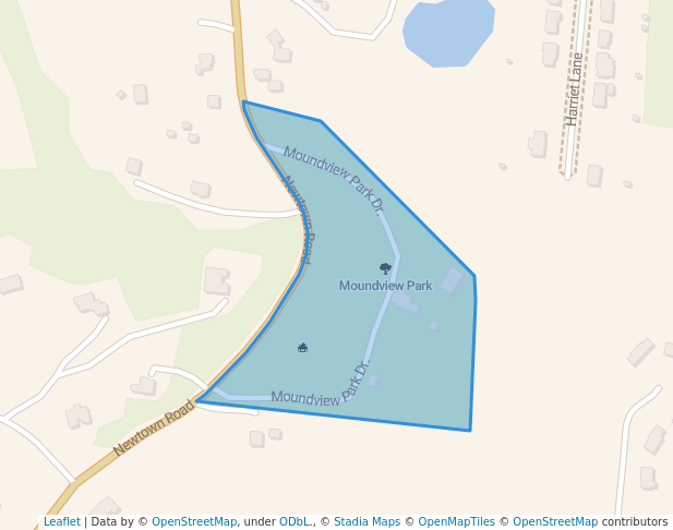 walking in Moundview Park map in Newtown