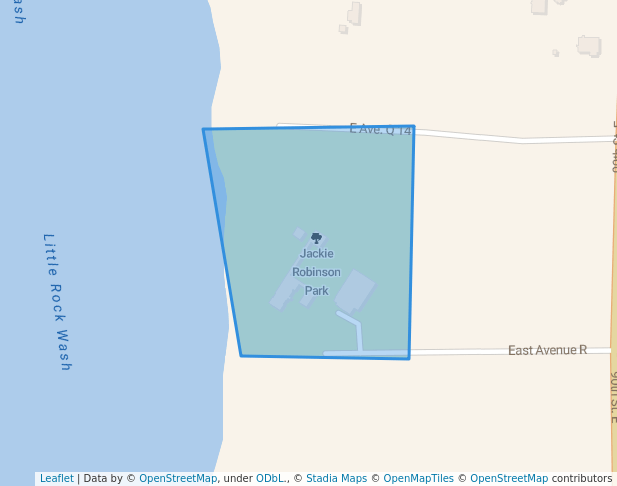 walking in Jackie Robinson Park map in Littlerock