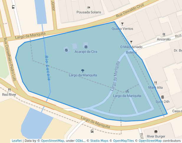 walking in Largo da Mariquita map in Salvador