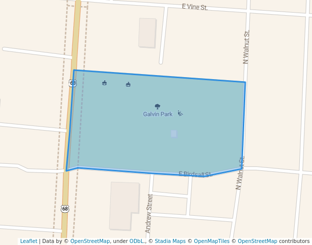 walking in Galvin Park map in Wilmington