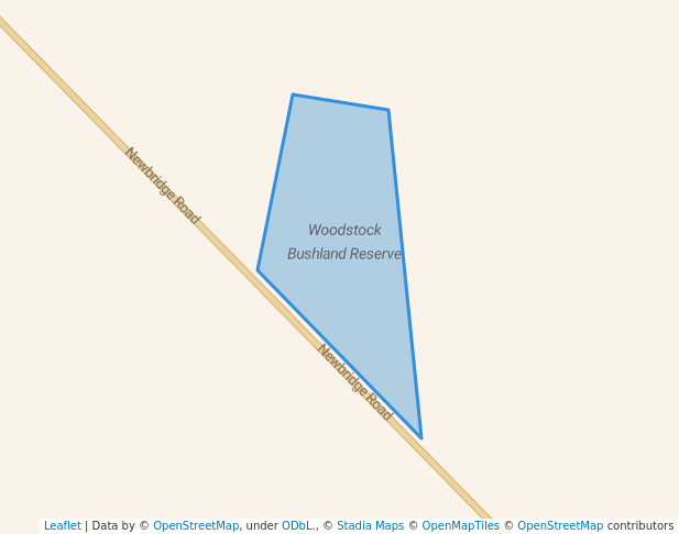 walking in Woodstock Bushland Reserve map in Shelbourne