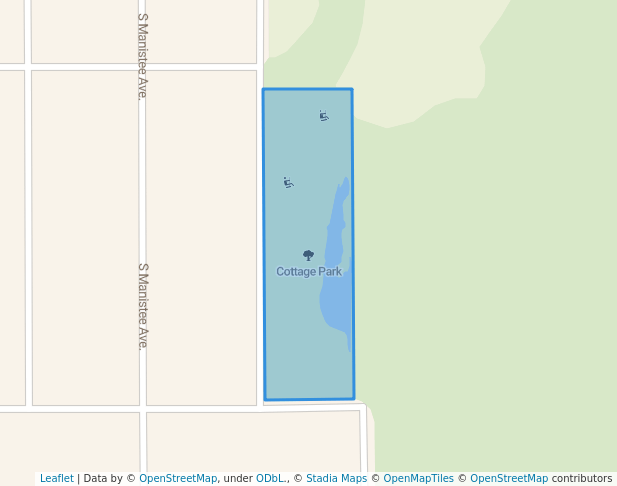 walking in Cottage Park map in Burnham