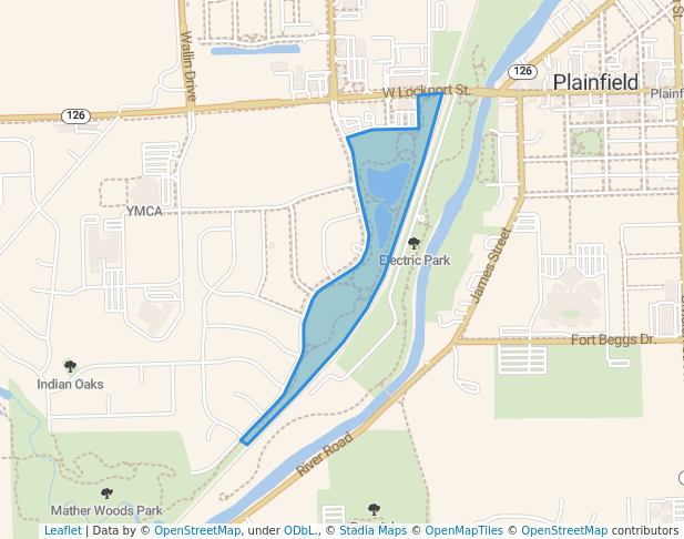 walking in Settlers Park map in Plainfield