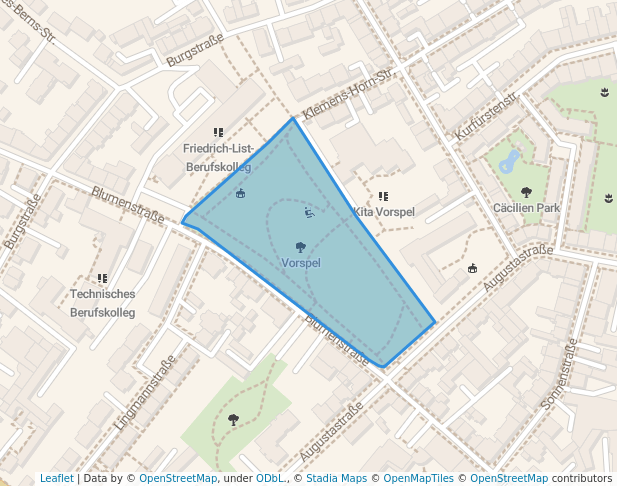 walking in Vorspel map in Solingen