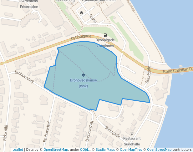 walking in Brohovedskanse (tysk) map in Sønderborg