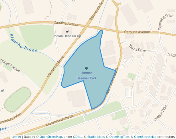 walking in Harmon Baseball Park map in Stephenville