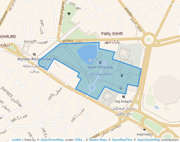 City park in Arak | Map and Routes