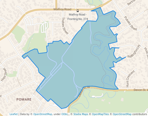 walking in Ray Boord Park map in Rotorua