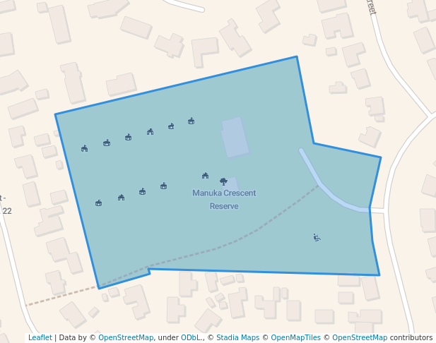 walking in Manuka Crescent Reserve map in Rotorua