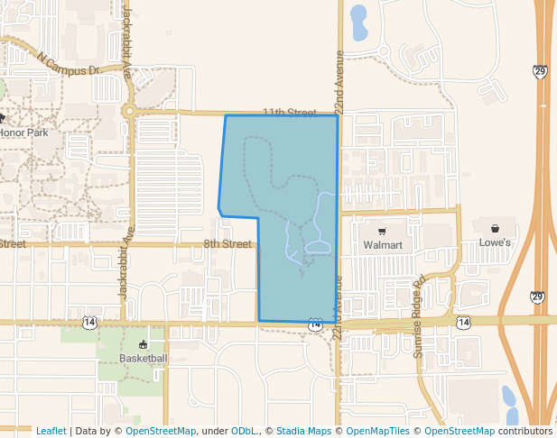 walking in McCrory Gardens map in Brookings