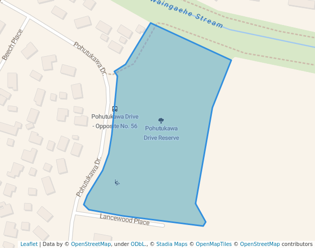 walking in Pohutukawa Drive Reserve map in Rotorua