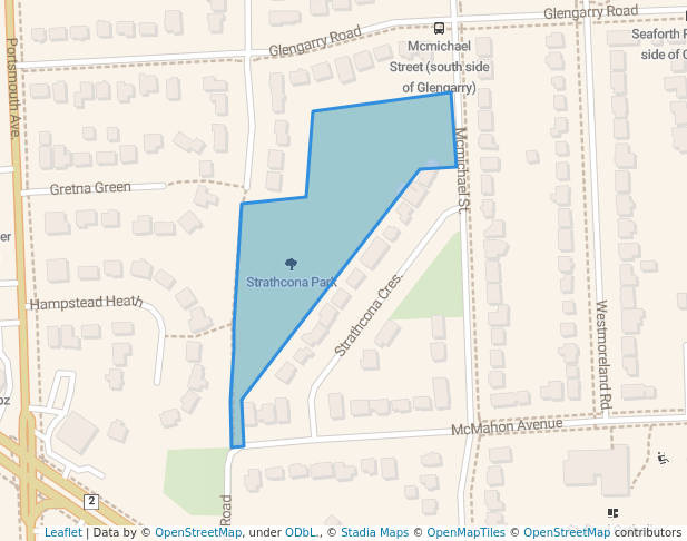 walking in Strathcona Park map in Kingston