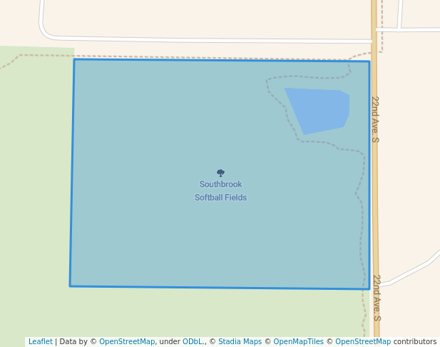walking in Southbrook Softball Fields map in Brookings