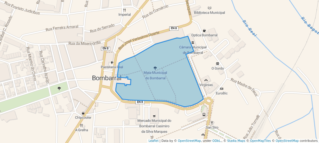 walking in Mata Municipal do Bombarral map in Bombarral