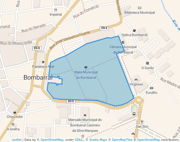 walking in Mata Municipal do Bombarral map in Bombarral