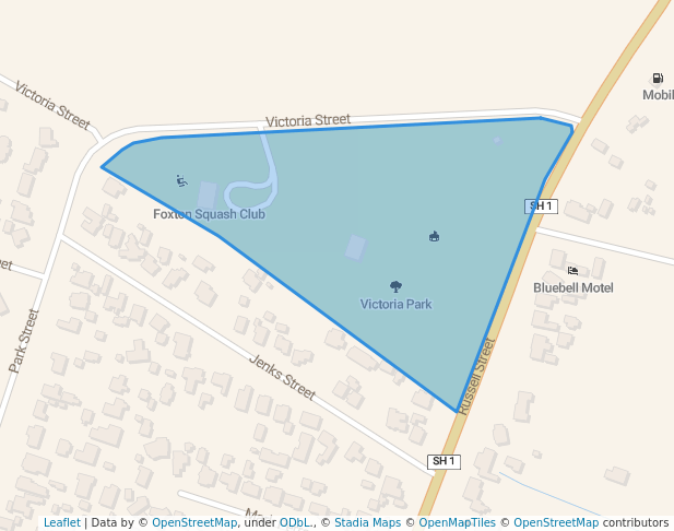walking in Victoria Park map in Foxton
