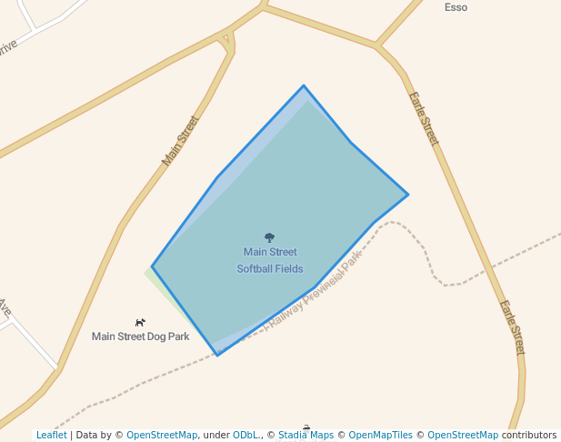 walking in Main Street Softball Fields map in Grand Falls-Windsor