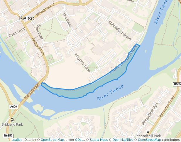 walking in Mayfield map in Kelso