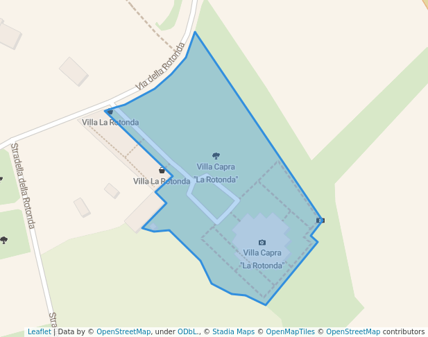 walking in Villa Capra "La Rotonda" map in Vicenza