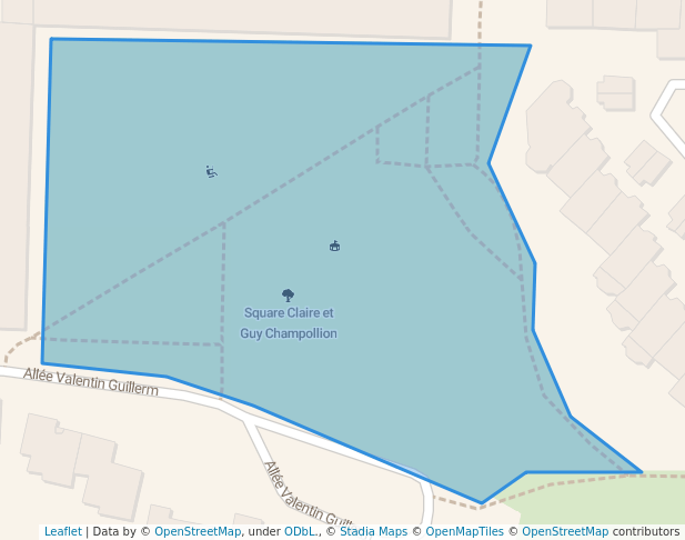 walking in Square Claire et Guy Champollion map in Rennes