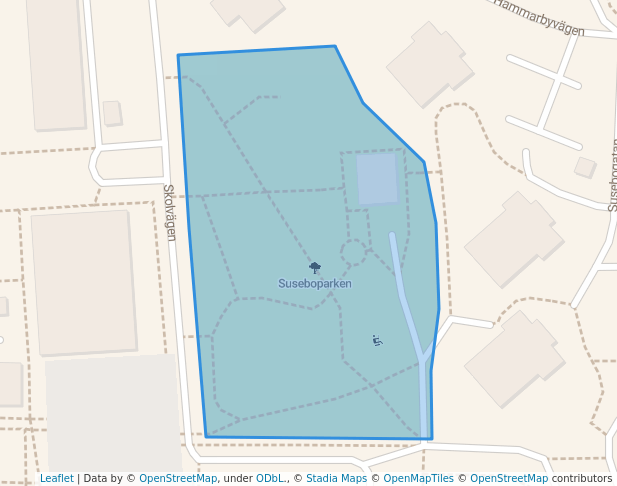 walking in Suseboparken map in Upplands Väsby