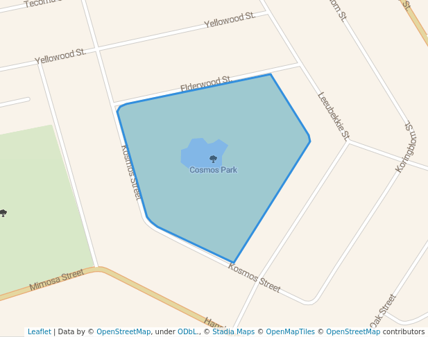 walking in Cosmos Park map in Benoni