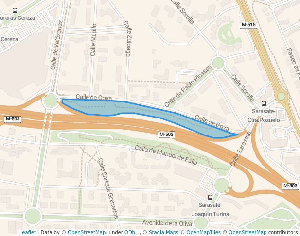 walking in Parque de Goya map in Majadahonda
