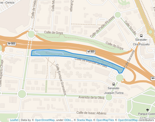 walking in Parque Manuel de Falla map in Majadahonda