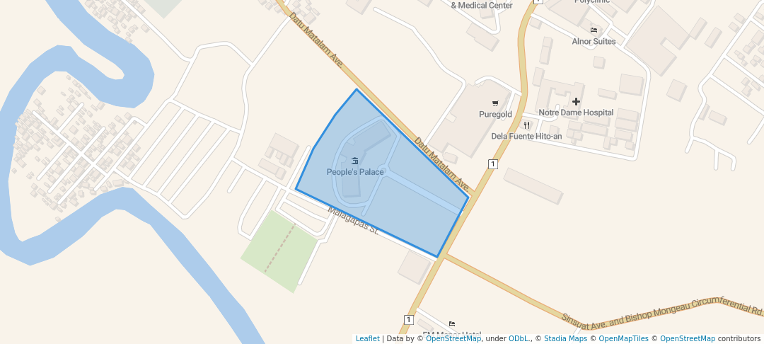 walking in People's Place map in Cotabato City