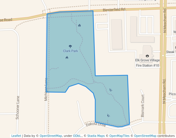 walking in Clark Park map in Elk Grove Village