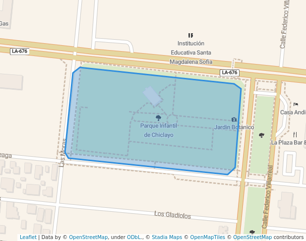 walking in Parque Infantil de Chiclayo map in Chiclayo