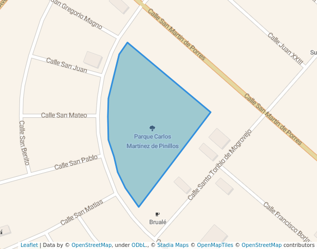 walking in Parque Carlos Martínez de Pinillos map in Trujillo