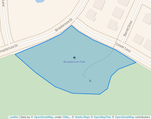 walking in Broadsmore Park map in Algonquin