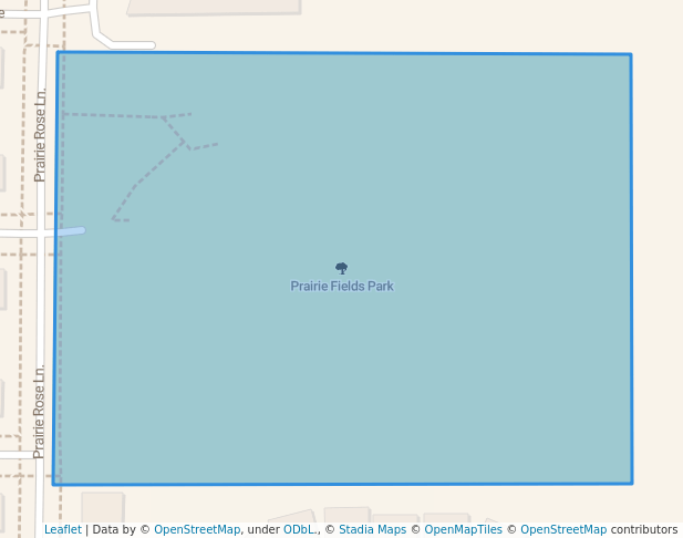 walking in Prairie Fields Park map in Savoy
