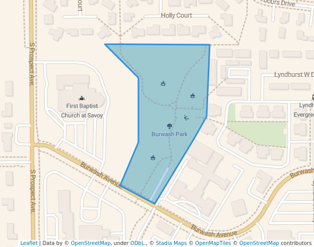 walking in Burwash Park map in Savoy