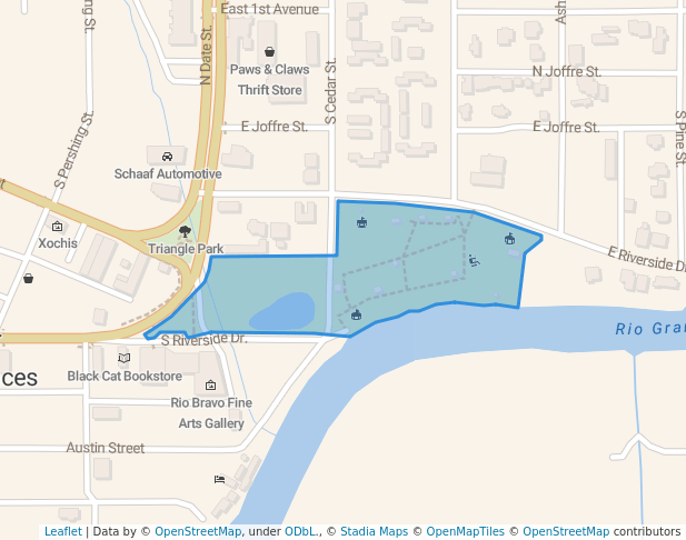 walking in Ralph Edwards Park map in Truth or Consequences