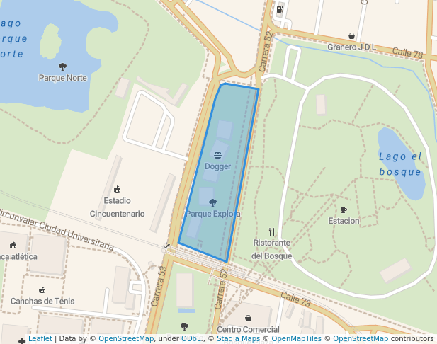 walking in Parque Explora map in Medellín