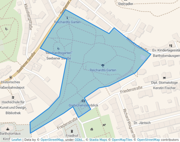 walking in Reichardts Garten map in Halle (Saale)