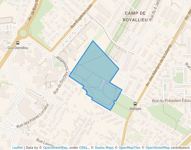 walking in Parc de Bayser map in Compiègne