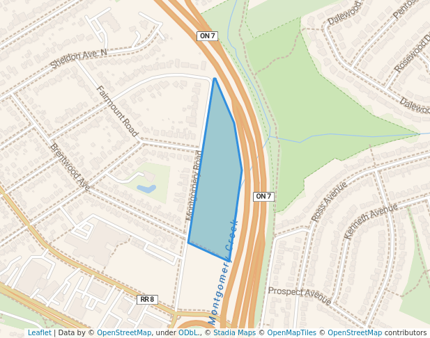 walking in Montgomery Park map in Kitchener