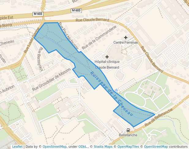 walking in Parc de la Cheneau map in Metz