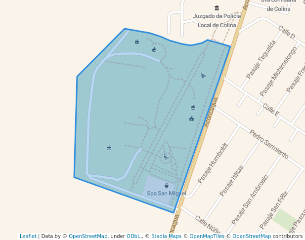 walking in Parque San Miguel map in Colina
