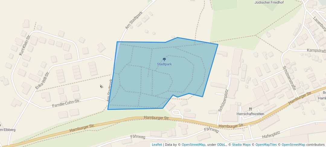 walking in Stadtpark map in Boizenburg/Elbe